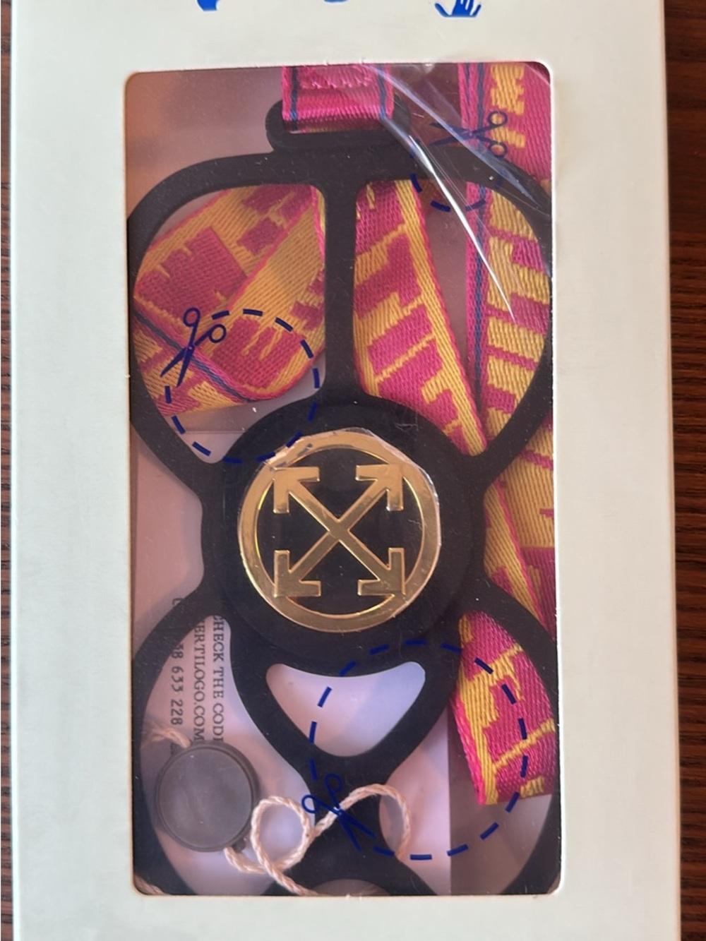 Off-White Pink and Yellow Logo Ring Phone Strap Case
